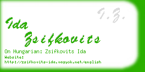 ida zsifkovits business card